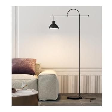 Imagem de Luminárias de Chão Nordic metal lâmpada de assoalho com abajur pendurado e base mármore luz estudo lâmpada pé para o quarto sala estar Luminaria (Color : Black, Size : Dimmer switch)