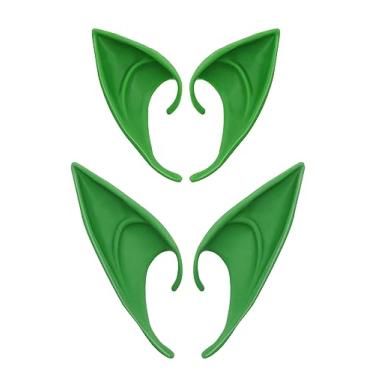 Imagem de Yilistore 2 Pairs Elf Ear Cuffs, Pixie Dress Up Costume Soft Pointed Goblin Ears,Masquerade Accessories Halloween Elven Vampire Fairy Ears (Green)