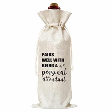 Imagem de Saco de presente de vinho de casamento, sacos de vinho de serapilheira de algodão, combina bem com um assistente pessoal, presentes de proposta, suprimentos de lembrancinhas de chá de panela/festa de