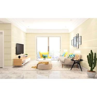 Imagem de mwpqbd Papel de parede 3D minimalista moderno de veludo de pele de veado atualizado Papel de parede simples não tecido para sala de estar quarto fundo de TV 51 cm * 393,7 m papel de parede não