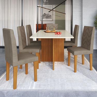 Imagem de Mesa Jantar 6 Lugares Miami Freijo/Off White/Cacau - Indekes