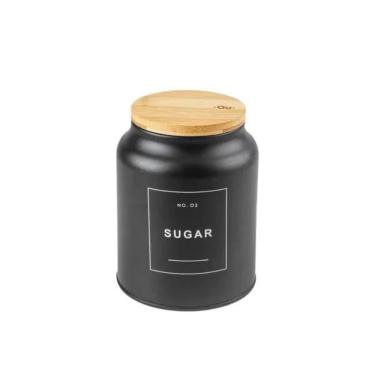 Imagem de Porta Condimentos Em Metal Com Tampa Em Bambu Sense Sugar 1,1L Ou