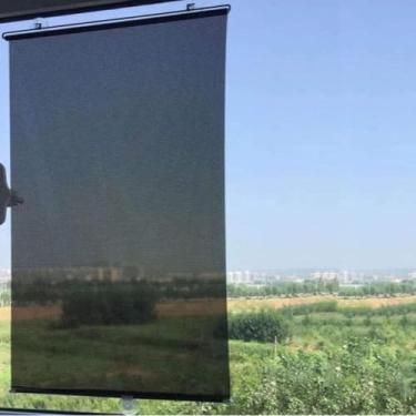 Imagem de Interior Persianas De Rolo Blackout Cortina De Rolo Retrátil Temporária Persianas De Janela para Escritório Sala De Estar Cozinha Portátil Proteção Solar Persiana De Rolo De Sombra Cortinas(68X125CM)