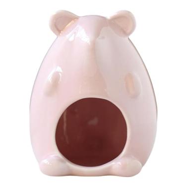 Imagem de IEUDNS Casa de hamster, decorações de habitat interno, casa de hamster, cabana pequena, animais de estimação, cama para chinchila, gerbil, ratos ouriço, ROSA