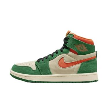 Imagem de Tênis feminino Air Jordan 1 Zoom CMFT 2 (DV1305-206, Cacao Wow/Preto/Hyper Pink/Picante Red), Verde pinheiro/musselina/preto/laranja Blaze, 34 BR