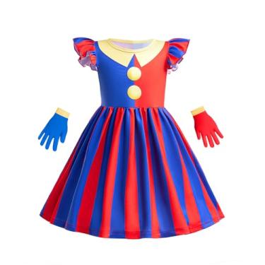 Imagem de Vestido de palhaço Pomni para meninas, fantasia infantil The Amazing Digital Circus 150