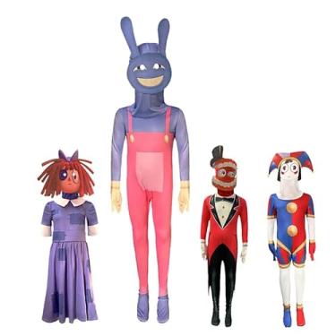 Imagem de NEATMOA A incrível roupa de circo digital, macacão unissex para adultos e crianças cosplay fantasia de Halloween (J-ax, 140)