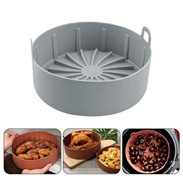 Imagem de Valatala Panela de silicone Air Fryer, substitui??o para forros de papel, tapete fritadeira de ar de cozinha panela de silicone para micro-ondas grelha de p?o cesta de bolo, material de silicone seguro para alimentos, acessórios de forno ferramentas de cozinha, cinza, G