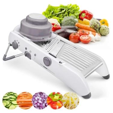Imagem de Mandoline Fatiador Cortador Mandolin Ralador De Legumes Verduras Repolho Tomate Espaguete Couve Alimentos Cozinha Multifuncional Manual Profissional