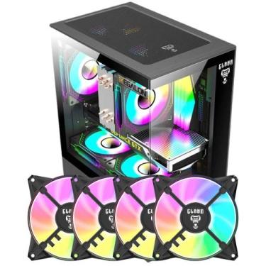 Imagem de Kit Gabinete Gamer Clanm Megalon Mid Tower Suporta Water Cooler e 5  F