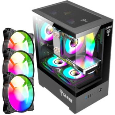 Imagem de Gabinete Gamer Clanm Megalon Suporta Cooler CPU e 5 Ventoinhas Placa M