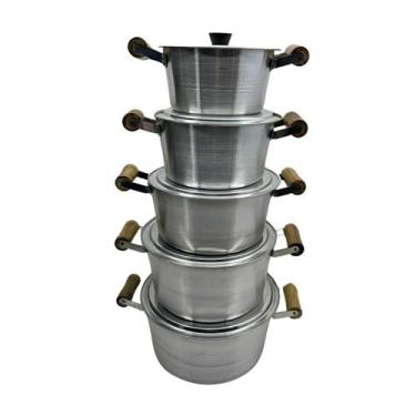 Imagem de Conjunto Panelas Pequenas Alça 5 Pças Alumínio Grosso - Alumínio Forte