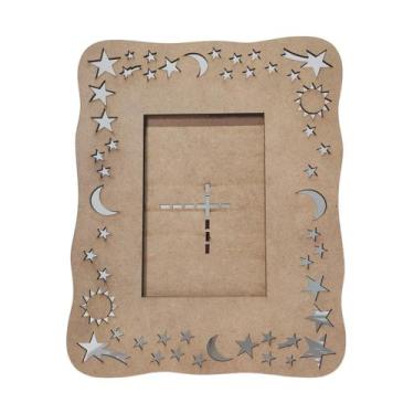 Imagem de Kit 10 Porta Retrato Mdf Cru Foto 10X15 Estrelas E Lua - Doce Arte Em 