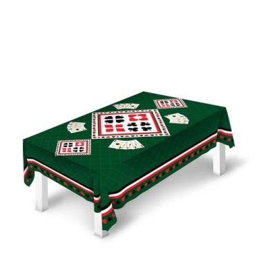 Imagem de Toalha De Mesa 10 Lugares Oxford 150x280cm Baralho Poker - PRESENTE-BR