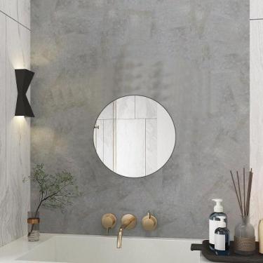 Imagem de Espelho Redondo 40cm Para Banheiro Quarto Sala Decorativo Parede Vidro
