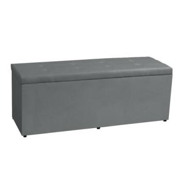 Imagem de Calçadeira Recamier Baú Solteiro 0,90m Berlim Suede Cinza - Pallazio