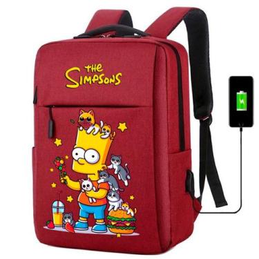 Imagem de Mochila USB Escolar Estampa Infantil Simpsons Notebooks, Trabalho Esco