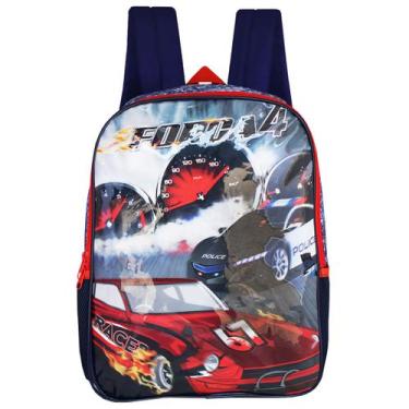 Imagem de Mochila Escolar De Alça Força 4 Race Infantil Carros Corrida - Luxcel
