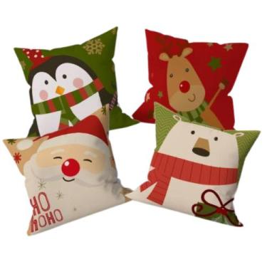 Imagem de Kit 4 Capas de Almofadas Natalinas Decoração - Gabi Flor Confecções, N