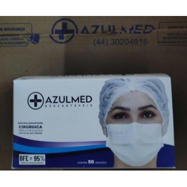 Imagem de Máscara  Descartável Tripla Camada Cx C/ 50 Unds - ANVISA - Azulmed