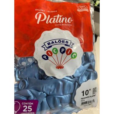 Imagem de Balão platino N 10 com 25 unidades - Pic Pic, Azul
