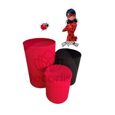 Imagem de Trio de Capas de Cilindro Decoração de Festas MIRACULOUS - DECORLIS