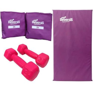 Imagem de kit musculação pesos academia colchonete academia tornozeleira peso 2 