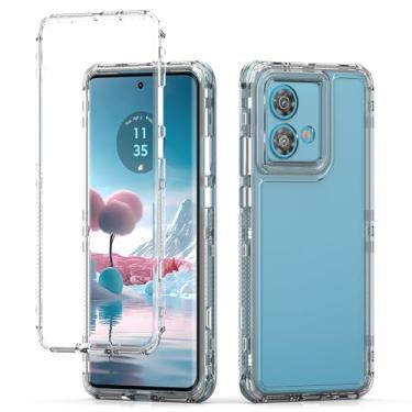 Imagem de Yodueiv Capa para Motorola Edge 40 Neo, capa para Moto Edge 40 Neo XT2307-1, capa protetora de telefone de corpo inteiro transparente com 3 camadas para Motorola Edge 40 Neo 5G transparente