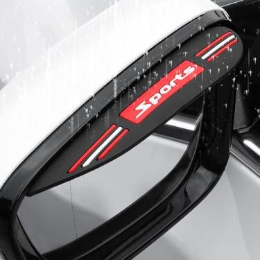 Imagem de Pincuttee 2 peças protetores de chuva de viseira de espelho lateral, capa de chuva de espelho retrovisor de carro, protetor de chuva de silicone, protetor de viseira de borracha para espelho (preto-esportivo, 2 unidades)