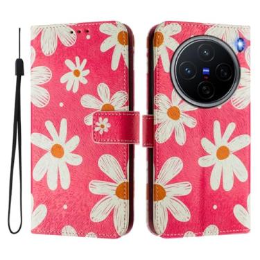 Imagem de Capa carteira para vivo X200 Pro Mini, 3 compartimentos para cartão, 1 compartimento para dinheiro, capa flip de couro PU com padrão fofo, capa com fivela magnética à prova de choque, compatível com