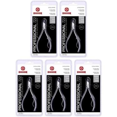 Imagem de Kit 05 Alicates Corte Unha Cutícula Profissional Afiado Mundial