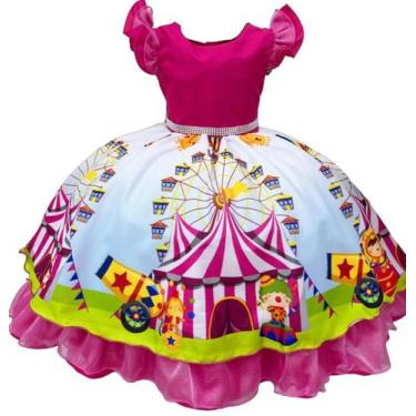Imagem de Vestido De Festa Infantil Circo Pink - vestidocas, 3 anos