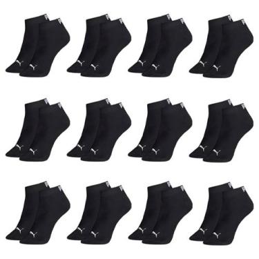 Imagem de Kit 12 Pares De Meias Puma Sapatilha Esportiva Masculina, Preto, 39-42