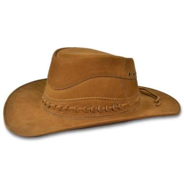 Imagem de Chapéu Australiano Masculino Couro Difranca Vaqueiro Ameixa, M