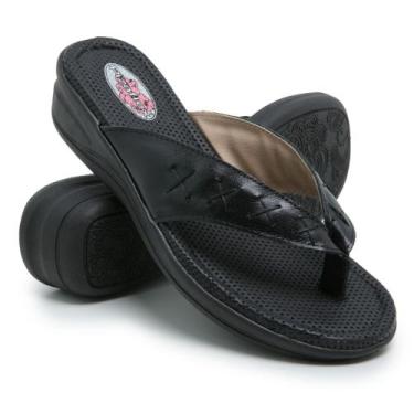 Imagem de Chinelo Tamanco Feminino em Couro Conforto Calce Fácil Antiderrapante 