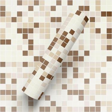 Imagem de Papel de Parede Lavável Adesivo Estilo Pastilha Bege Sala - BAZAR DOS 