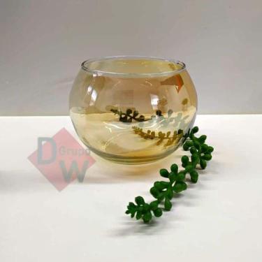 Imagem de Vaso Aquário Decorativo Redondo de Vidro Âmbar - Decor Artificial 