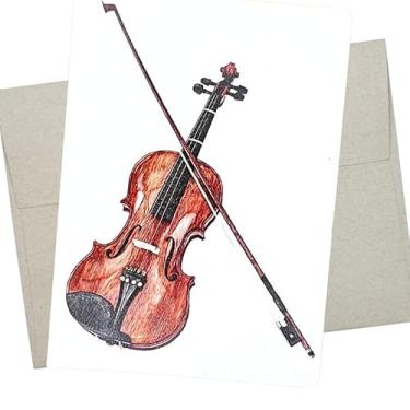 Imagem de Whitman and Daughter Cartão de violino, cartão de violino de feliz aniversário (1 cartão dobrado de qualidade premium, em branco dentro, 12 x 17 cm) - 504