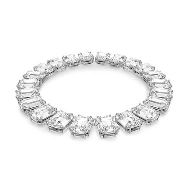Imagem de Swarovski Colar Millenia, cristais grandes, corte octógono, transparente, acabamento em ródio, One Size, Cristal, Cristal