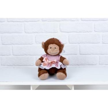 Imagem de SAFARI DE PELUCIA MACACO PROVENCE 15 CM - VESTIDO COM LESE (rosê liso)