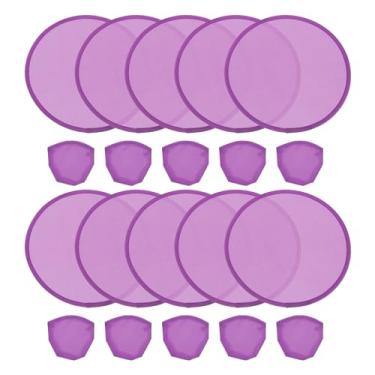 Imagem de PATIKIL Disco voador dobrável de 25,4 cm, pacote com 10 unidades de disco voador colorido para jogo de acampamento na praia, gramado, parque, roxo