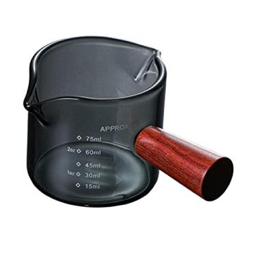 Imagem de Fenteer Caneca de café de leite de boca dupla copo de café copo de vidro espresso - preta