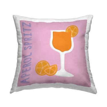 Imagem de Stupell Industries Aperol Spritz Cocktail Design por Natalie Carpentieri Almofada estampada ao ar livre, 45 x 18 x 45, roxo