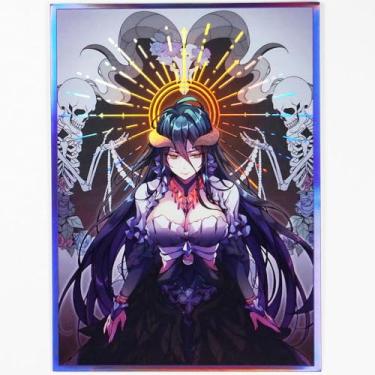 Imagem de Volcanic Island 60 quilates (Overlord) Holographic Flashing Top Loading Trading Card Sleeves Protetor de baralho para MTG/TCG/PTCG Art Anime Printing Protetores de cartas 67 x 92 mm (Holo_67 x 92_A27)