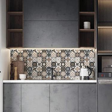 Imagem de Papel de Parede Lavável Adesivo Premium Texturizado Azulejo - 3m x 40cm - Decoração para Cozinha, Sala e Banheiro (2)