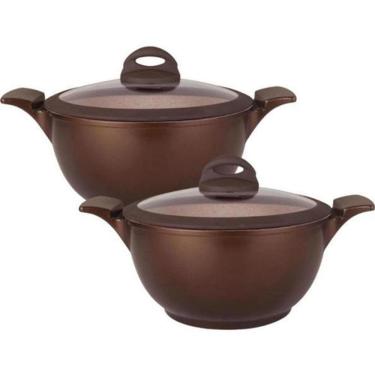 Imagem de Jogo De Panelas Antiaderente Ceramica Indução Kit 2Pcs Belga