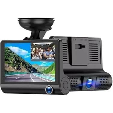 Imagem de Câmera Veicular Automotiva Full HD 1080P – Gravação Frontal e Traseira, Tela LCD 4", Visão Noturna, Sensor G e Monitoramento de Segurança 24h