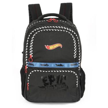 Imagem de Mochila Escolar Menino Bolsa Reforçada Juvenil Hot Wheels-Masculino