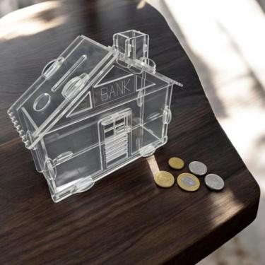 Imagem de Cofrinho Cofre CASA Dinheiro Woodbox Japones Poupança ACRIL - INDÚSTRI