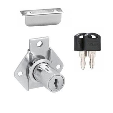 Imagem de Fechadura Porta Gaveta Armario Moveis Cromada 31Mm - Renna